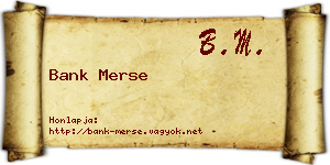 Bank Merse névjegykártya